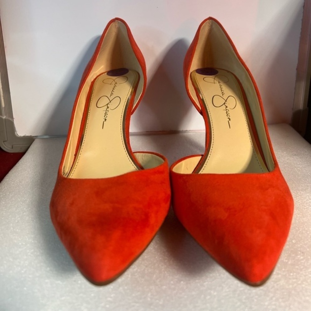 Jessica Simpson Red Suede 4in Heels Brand New